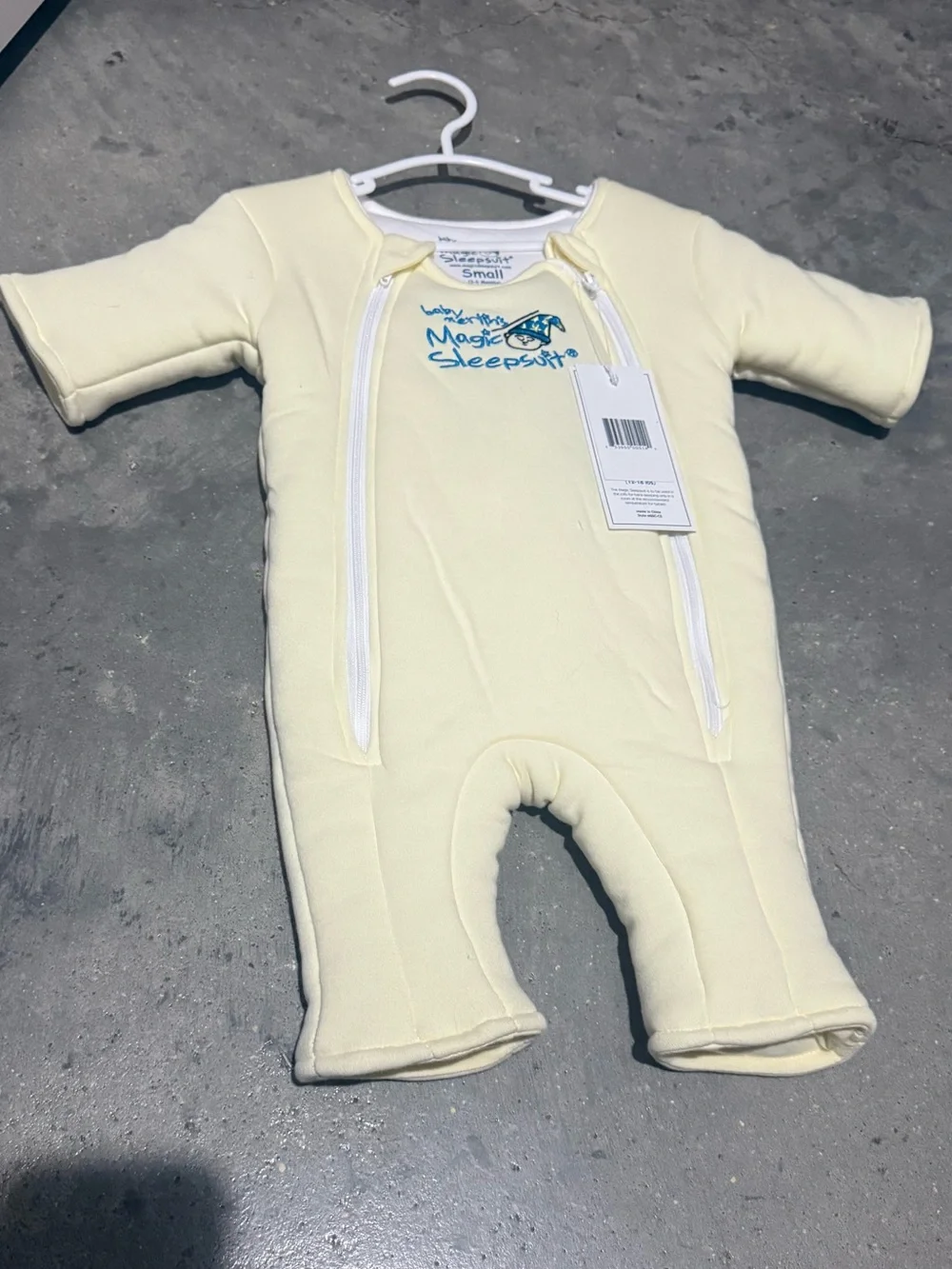Soft Pale Yellow Baby One-Piece Sleepsuit with Double Zips